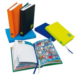 Diario maschile 12 mesi copertina soft touch in colori assortiti Blasetti - Conf da 6 pz.