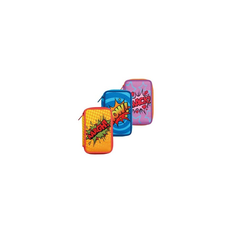 Astuccio 3 zip 13x20x7,5cm colori e fantasie assortiti Carioca - Conf da 6 pz.