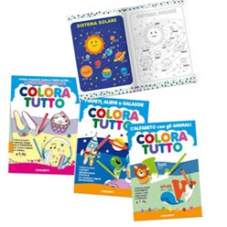 Album da colorare 24 facciate tema alfabeto inglese, bimba, spazio Blasetti - Conf da 6 pz.