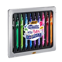 Astuccio 10pz penna gel Gelosity quick Dry in colori assortiti BIC - Conf da 10 pz.