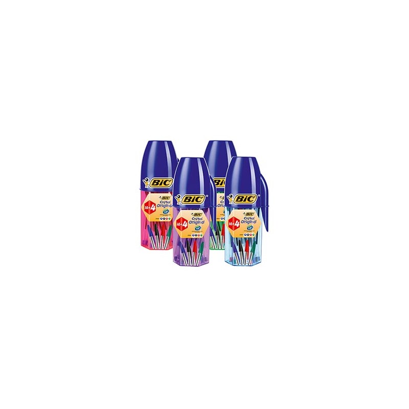 Astuccio 20pz Cristal colori assortiti BIC
