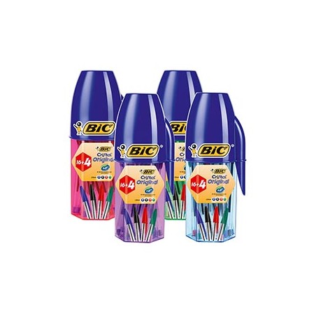 Astuccio 20pz Cristal colori assortiti BIC