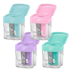 Temperamatite Mini c/serbatoio 1 foro colori assortiti Faber-Castell - Conf da 24 pz.