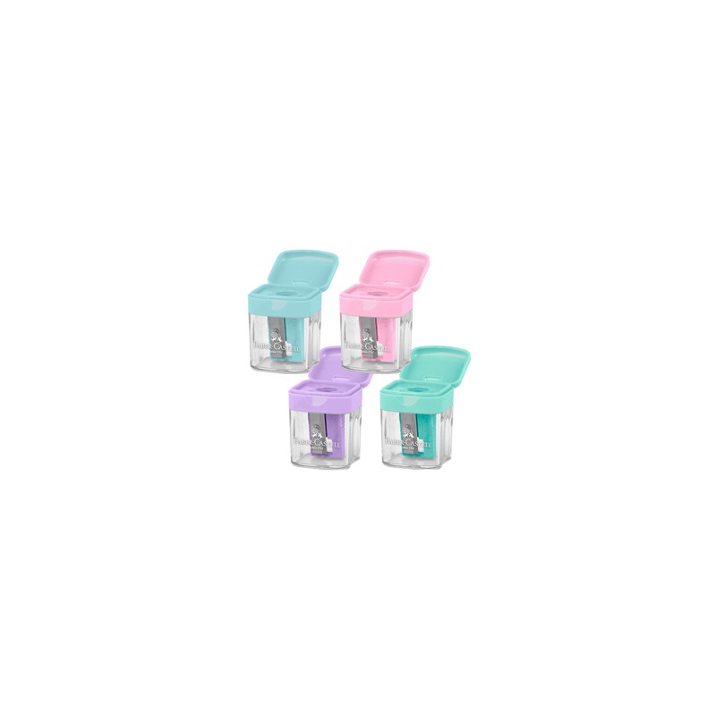Temperamatite Mini c/serbatoio 1 foro colori assortiti Faber-Castell - Conf da 24 pz.