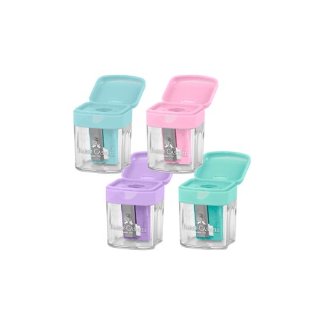 Temperamatite Mini c/serbatoio 1 foro colori assortiti Faber-Castell - Conf da 24 pz.