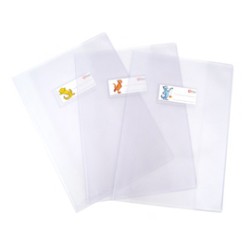 Copriquaderno Superseta PVC goffrato neutro A5 c/alette e portanome Ri.Plast - Conf da 25 pz.