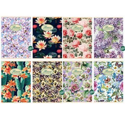Quaderno A5 40fg+2 80gr 5mm NATURE FLOWERS Pigna - Conf da 10 pz.