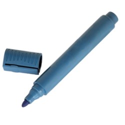 Pennarello detectabile indelebile con cappuccio a punta tonda colore blu - Conf da 10 pz.
