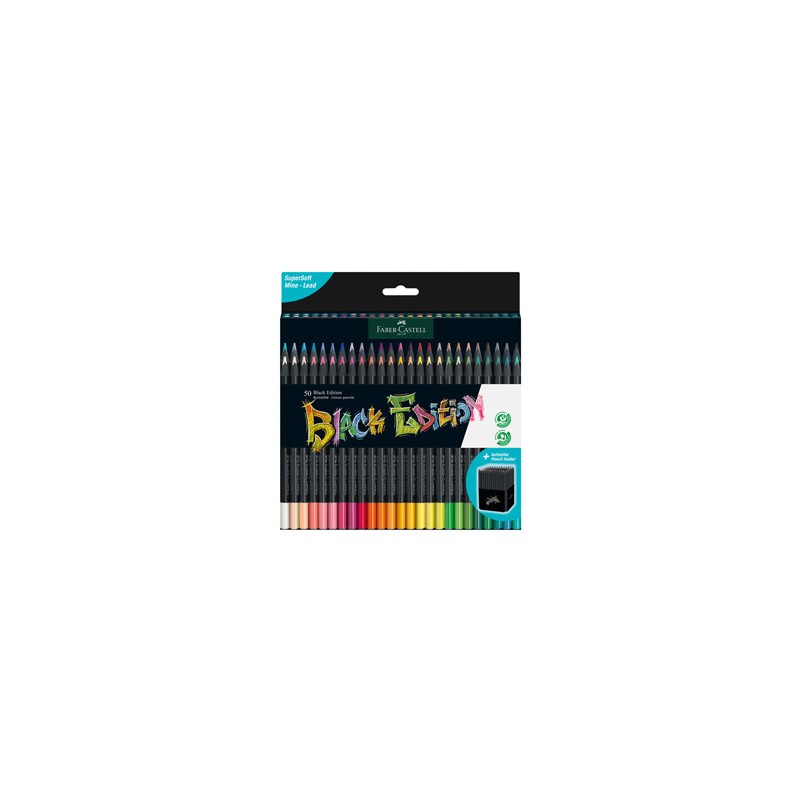 Astuccio 50 matite colorate triangolare Black Edition Faber-Castell