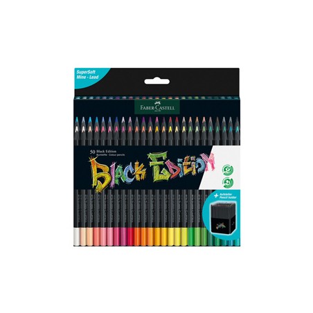 Astuccio 50 matite colorate triangolare Black Edition Faber-Castell