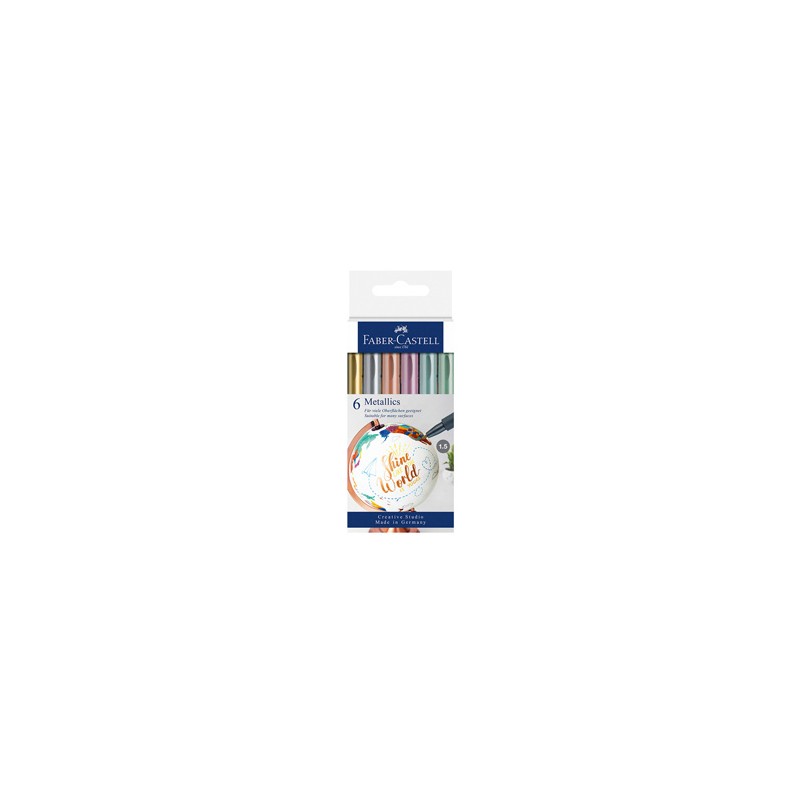 Astuccio 6 marcatori metallics colori assoriti Faber-Castell