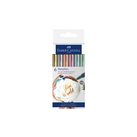 Astuccio 6 marcatori metallics colori assoriti Faber-Castell