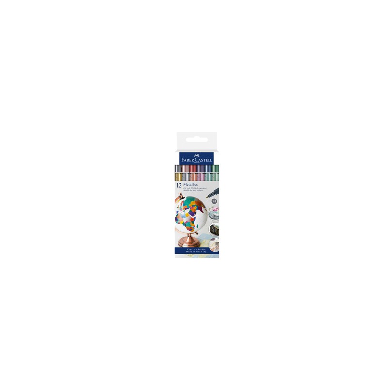Astuccio 12 marcatori metallics colori assoriti Faber-Castell