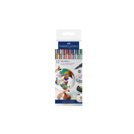 Astuccio 12 marcatori metallics colori assoriti Faber-Castell