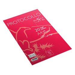 Fogli protocollo A4 Quaxima 1rigo 20fg 80gr Pigna