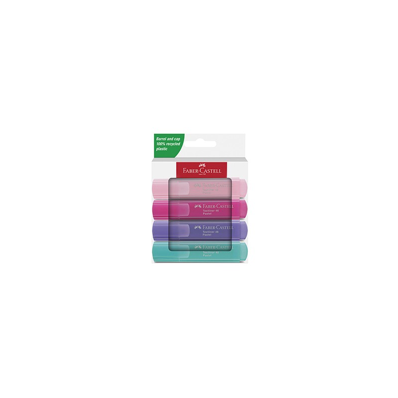 Astuccio 4 evidenziatori Textliner 46 in colori ass. pastel Faber Castell