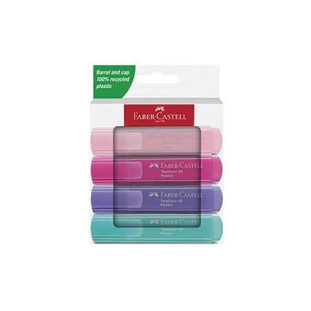 Astuccio 4 evidenziatori Textliner 46 in colori ass. pastel Faber Castell