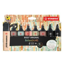 Astuccio 8 evidenziatori Stabilo Boss NatureColors