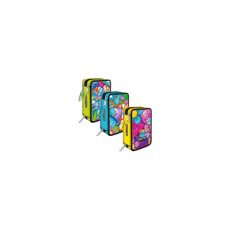 Astuccio 3 zip Young Street collection fantasie assortite Giotto