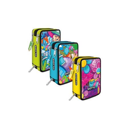 Astuccio 3 zip Young Street collection fantasie assortite Giotto