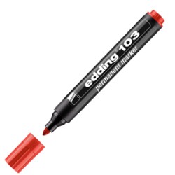 Marcatore permanente 103 punta conica rosso Edding - Conf da 10 pz.