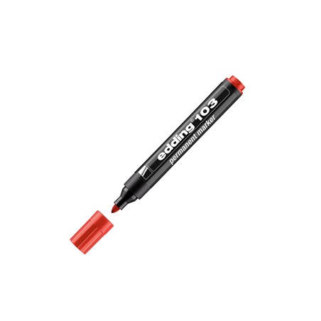 Marcatore permanente 103 punta conica rosso Edding - Conf da 10 pz.