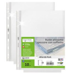 10 buste forate ATLA GS plus altissima capacitA 22x30cm c/soffietto SEI ROTA