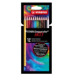 Astuccio 12 pastelli Arty aquacolor Stabilo