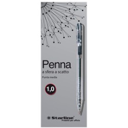 SCATOLA 20 PENNE SFERA SCATTO NERO 1.0mm STARLINE
