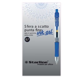 PENNA SFERA SCATTO INK GEL BLU 0.7MM Fine STARLINE - Conf da 12 pz.