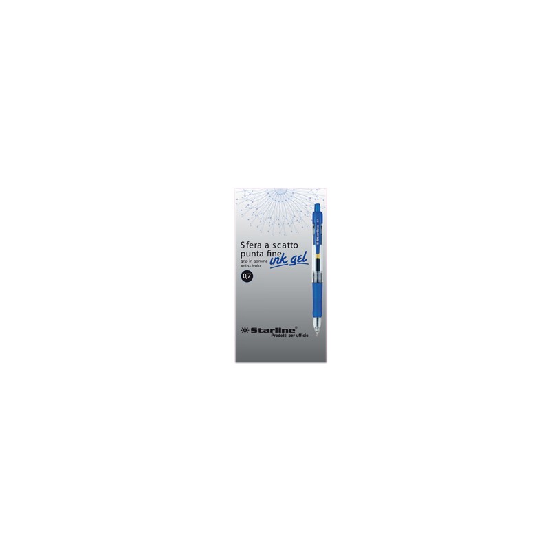 PENNA SFERA SCATTO INK GEL BLU 0.7MM Fine STARLINE - Conf da 12 pz.