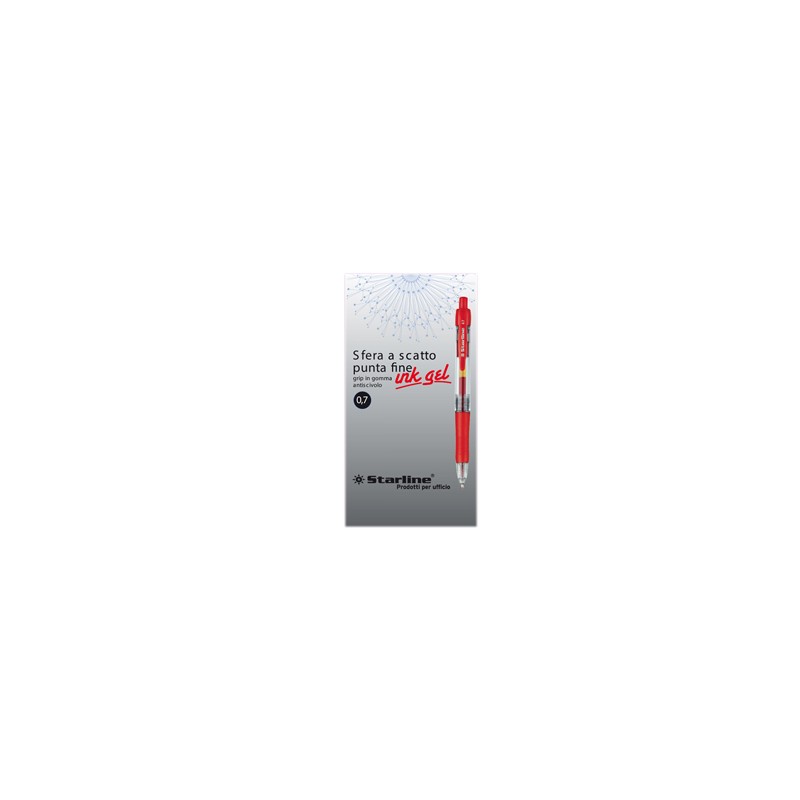 PENNA SFERA SCATTO INK GEL ROSSO 0.7MM Fine STARLINE - Conf da 12 pz.