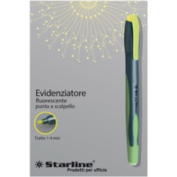 EVIDENZIATORE STARLINE GIALLO P.SCALPELLO 1-4MM - Conf da 12 pz.