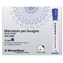Marcatore per lavagne punta tonda 2mm blu Starline - Conf da 12 pz.