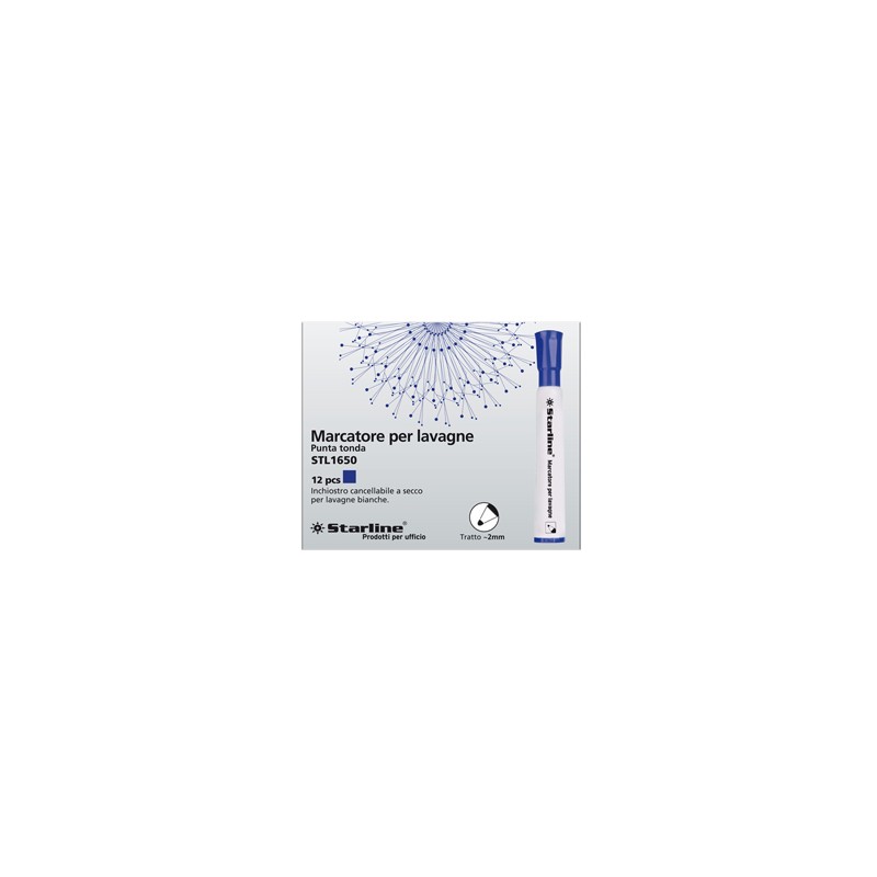 Marcatore per lavagne punta tonda 2mm blu Starline - Conf da 12 pz.
