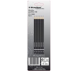 BLISTER 6 MATITE GRAFITE HB STARLINE