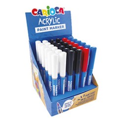 Astuccio 36 Paint Marker acrilico punta pennello colori standard assortiti Cario
