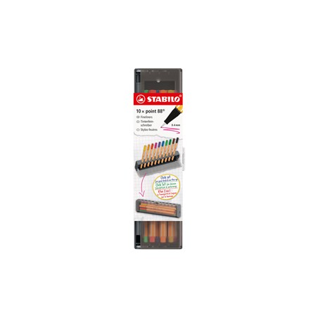 Click set 10 fineliner Stabilo Point 88 colori assortiti