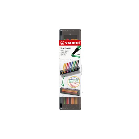 Click set 10 pennarelli Stabilo Pen 68 colori assortiti