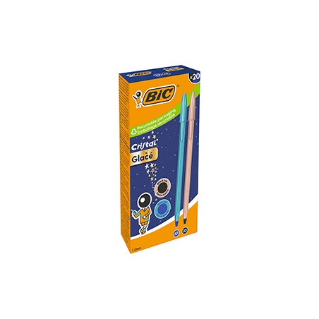 Scatola 20 penna sfera Cristal GlacE