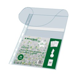 BUSTA FORATA PVC con SOFFIETTO e PATELLA 21x30cm Starline - Conf da 10 pz.