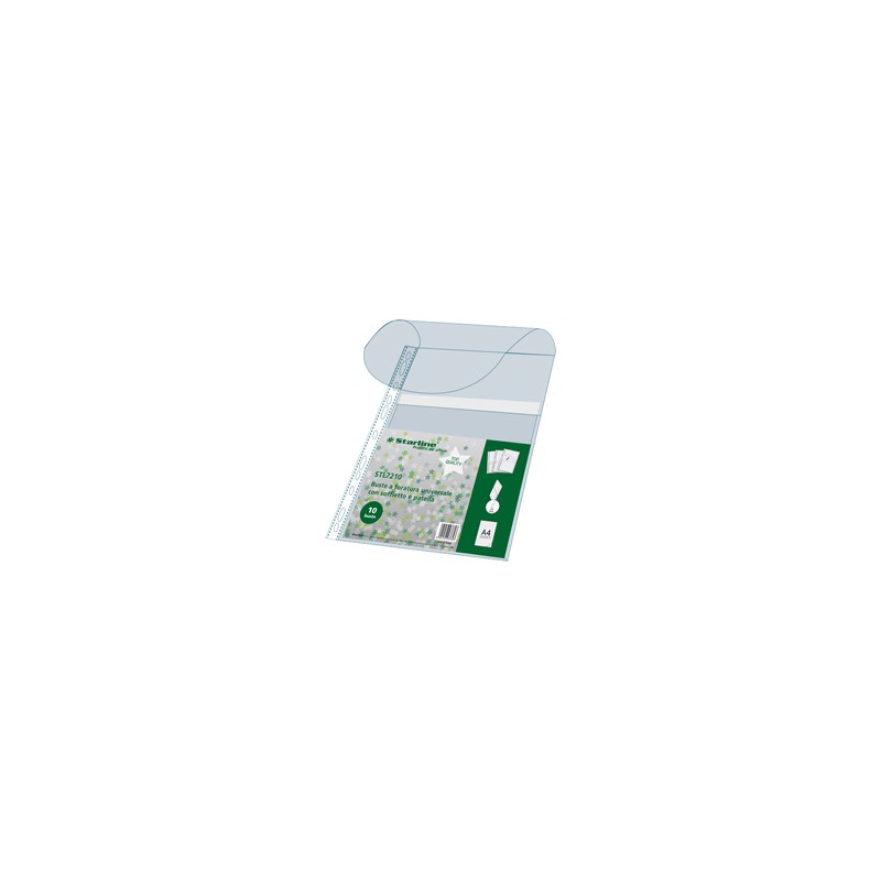 BUSTA FORATA PVC con SOFFIETTO e PATELLA 21x30cm Starline - Conf da 10 pz.