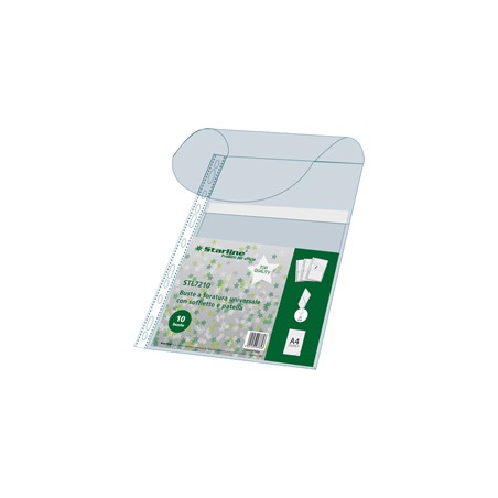 BUSTA FORATA PVC con SOFFIETTO e PATELLA 21x30cm Starline - Conf da 10 pz.