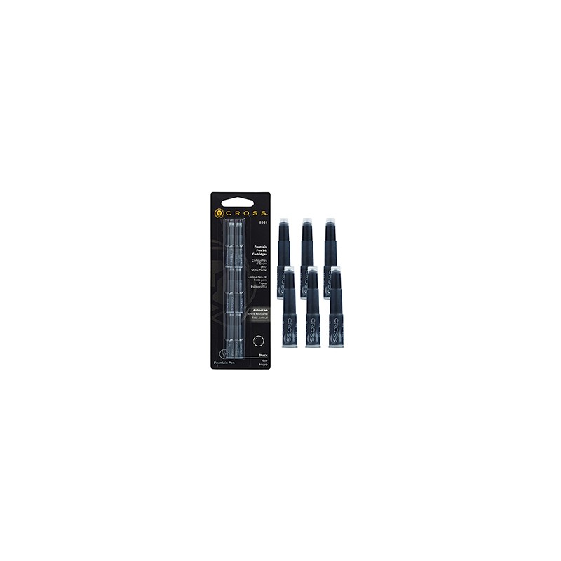 Scatola 6 cartucce inchiostro nero Cross
