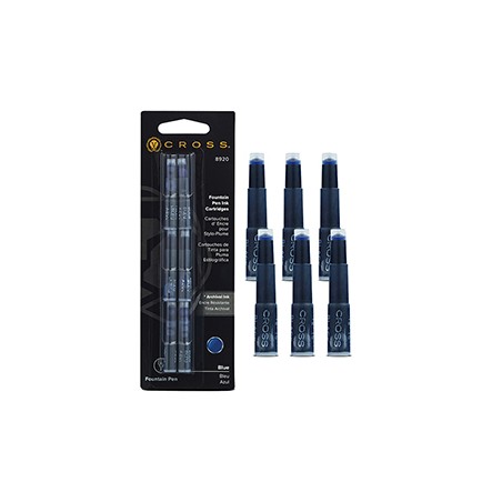 Scatola 6 cartucce inchiostro blu Cross