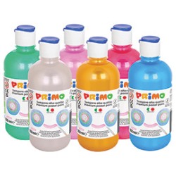 Box 6 tempera colori perlati 500ml colori assortiti PRIMO