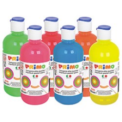 Box 6 tempera colori fluo 500ml colori assortiti PRIMO