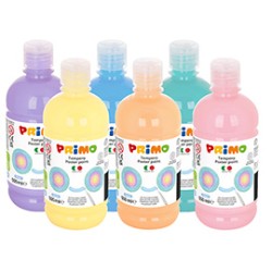 Box 6 tempera colori pastel 500ml colori assortiti PRIMO