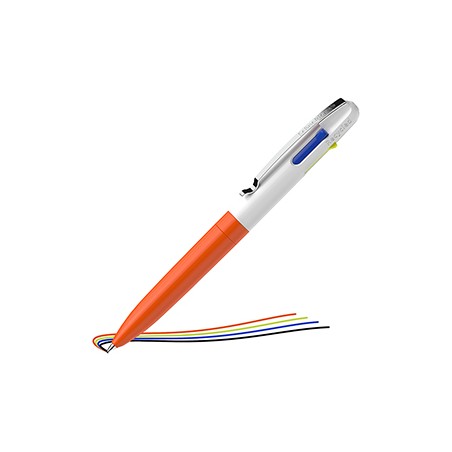 Penna a sfera Take 4 a quattro colori punta M fusto arancione fluo Schneider - Conf da 10 pz.