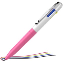 Penna a sfera Take 4 a quattro colori punta M fusto rosa fluo Schneider - Conf da 10 pz.